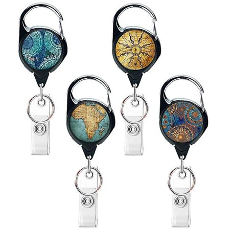 4-pack med indragbar ID-korthållare, sjuksköterskebricka, ID-korthållare, indragbara korthållare, söta indragbara korthållare, ID-korthållare, klipp
