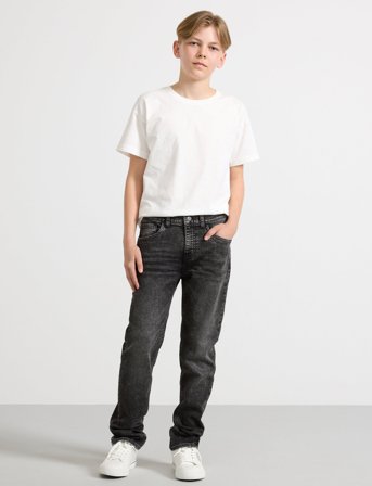 Lindex Trousers Denim Jersey Staffan - Black - 128