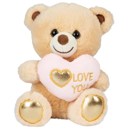 Vaaleanruskea Nallekarhu Sydämellä 15 cm