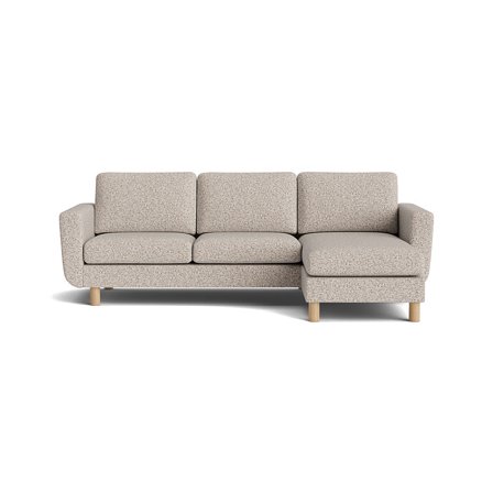 Vendbar Haven Chaiselong Sofa i Lys Greige - Smal Chaiselong med Komfort - 260x150x86cm - Perfekt til afslapning og stilfuldt design