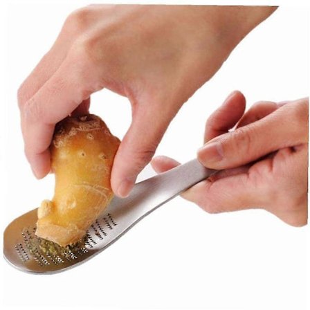 Ingefära Rivjärn Sked Rostfritt Stål Multifunktion Ingefära Vitlökspress Lime Citron Ost Rivjärn Wasabi Kvarn Gadget