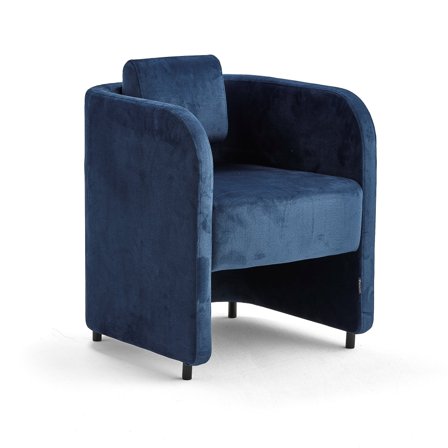 Armsessel COMFY mit Beinen, Samtbezug blau