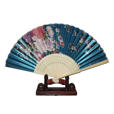 Solfjäder - Blomster [Ljus] - Turkos