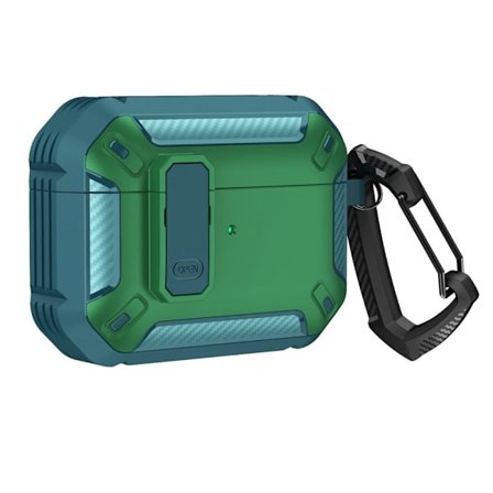 AirPods Pro 2 skyddsfodral med karbinhake - Grön