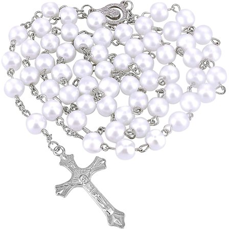 Rosenkrans Perler Katolsk Halskjede Glassperler Halskjede Med Korsfeste