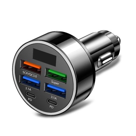 100W 6 portit auto laturi pikalataus PD QC3.0 USB C auto puhelin laturi
