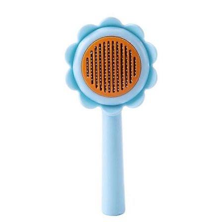 Kjæledyrbørste for pelsstell, røytebørste for katt, selvrensende slicker-kam for kort- og langhårede kattunger og hunder, massasjebørste for kjæledyr