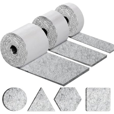 Møbelpuder gulvbeskyttere, filtpude til møbelfødder, selvklæbende, anti-ridser og støjreduktion - lysegrå