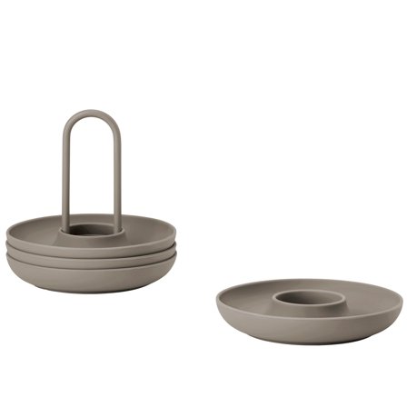 Zone Äggkopp + hållare 4 st, taupe | Dukning & Servering > Äggkoppar | Bagaren och Kocken