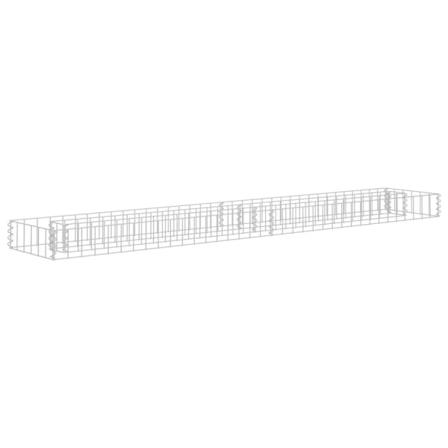 vidaXL Planteringsgabion upphöjd galvaniserat stål 180x30x10 cm Silver