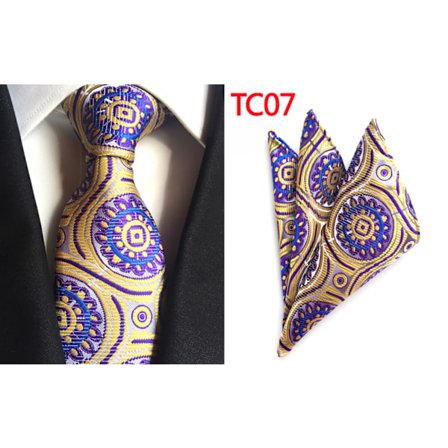 Män slips Paisley vävd siden slips set med ficka Suqare F