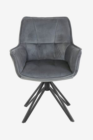 Loft24 - Spisebordsstol med armlæn CIANA, 2-pak - Grå - Stole med armlæn - Fra Homeroom