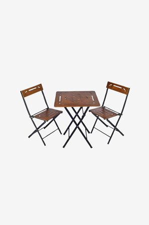 Hanah Home - Hagesett med bord og stoler (3 deler) Oval - Brun - Kafesett - Fra Homeroom