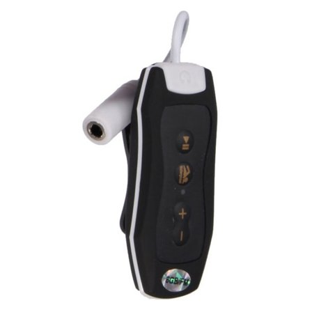 8 GB Sort Sport Clip Vandtæt IPX8 MP3-afspiller FM til svømning og dykning