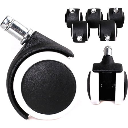 Set med 5 hårda golvhjul 11mm - för kontorsstol, 11/50 mm, W