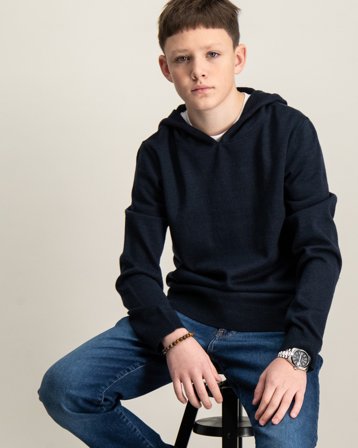 LMTD DANCY LS KNIT W. HOOD Blå Genser Gutt - Kids Brand Store