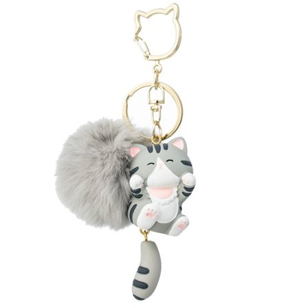 Kat nøglering taske, håndtaske vedhæng, sød kvinders nøglering, bedårende kat rygsæk, tilbehør, plys kat nøglering.