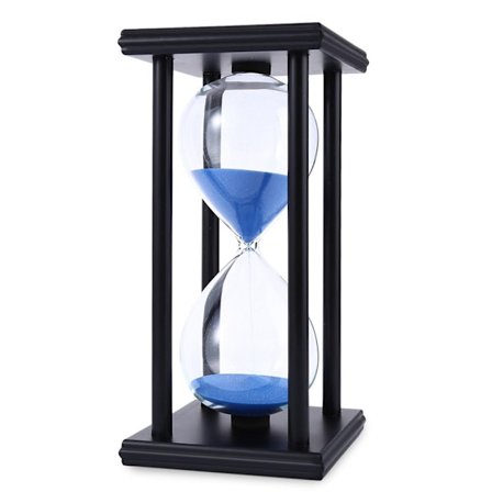 60 Minutters Timeglas Sand Timer Retro Home Decor med 4 sorte trærammer