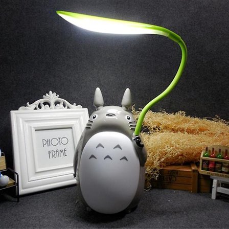 Min granne Totoro LED Uppladdningsbar Bordslampa Ljusstyrkejustering Ögonskydd Nattlampa