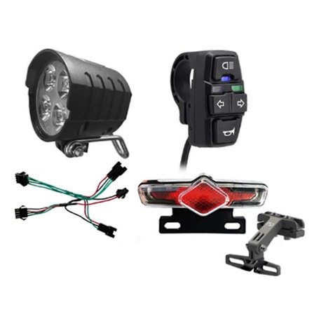E-Bike Strålkastare med Signalhorn Blinkers Bakljus Switch DK336 för Elcykel och Scooter Lampa Motorcykel