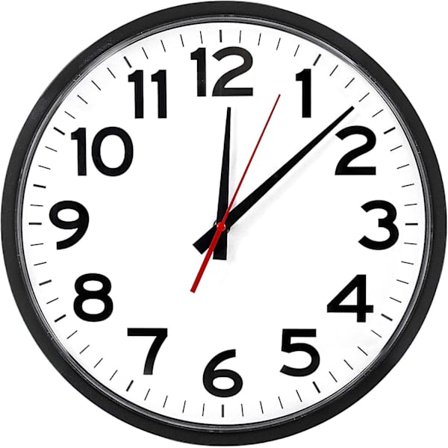 35,5 cm Atomikello, musta, helppolukuinen, täydellinen kotiin, toimistoon, kouluun, sisä- / ulkokäyttöön