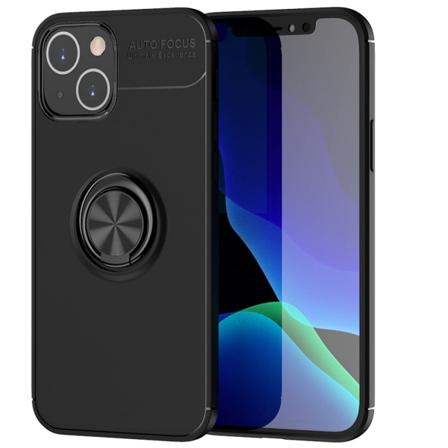 Iphone 13 Mini - Stötdämpande Skal Med Ringhållare Svart