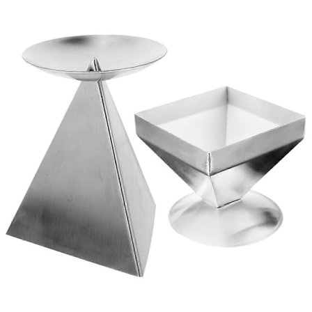 2 stk. pyramideform i rustfritt stål, kulinarisk verktøy for hjemmekoking og restaurantbruk med unik presentasjon av retter