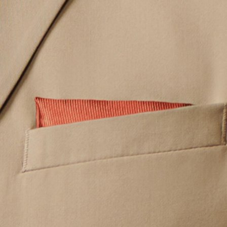 Pochette de costume cognac en gros-grain pour hommes - Pochettes de costume de couleur unie