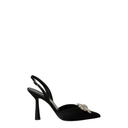 Aldo Castagna, Satin jewel sandal Zwart, Dames, Maat:36 EU
