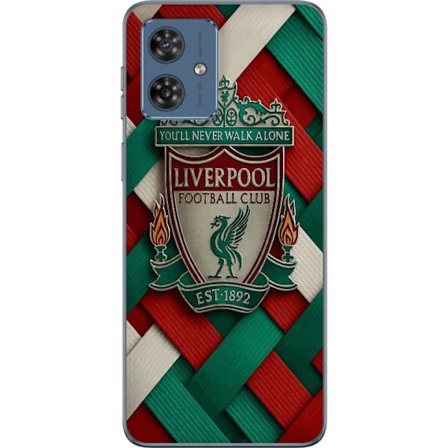 Kompatibel Mobilcover til Motorola Moto G54 Liverpool Football Club-emblem med You'll Never Walk Alone i kraftigt grafisk design for passionerede fodb