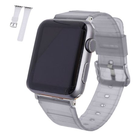 Apple Watch 42mm - 44mm transparent TPU watch strap - White