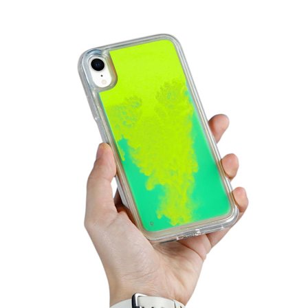 Liquid Neon Sand cover til iPhone XR - Grøn
