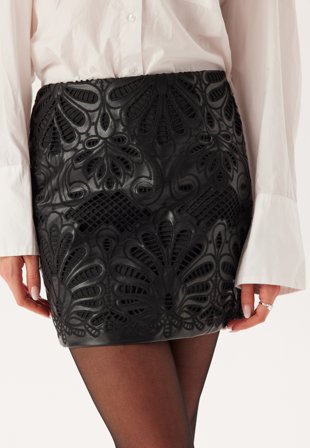 ONLY - Onlsima Mw Brod Ang Faux Leat - Black Detail:black Emb - Kläder - - Bubbleroom