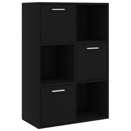 Vidaxl Förvaringsskåp Svart 60x29,5x90 Cm Konstruerat Trä Svart
