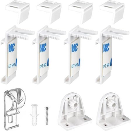 Klemmefeste uten boring for doble rullegardiner - Kompatibel med PVC- og trevinduer, reservedeler