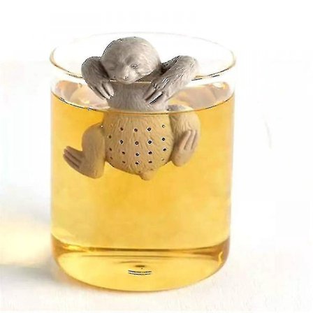 Søte dovendyr te siler for løs te, silikon te infuser, fleksibel gjenbrukbar te diffuser filter sil