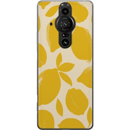 Kompatibelt Mobilskal till Sony Sony Xperia Pro-I Citrontryck citroner gula citrusfrukt köksmönster sommar design tapet retro stil färsk inspiratio