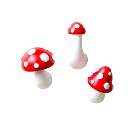 3-pakning Svampkjøleskapsmagneter Dekorativ, Kjøleskapsmagneter for Kontorkalender Whiteboard, Soveromsveggdekor - Rød