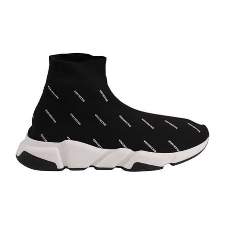 Balenciaga Vintage Pre-owned Balenciaga Logo Speed 2.0 Sneaker in Black Recycled Knit Polyester svart, Herr, Herr, Storlek: 43 EU