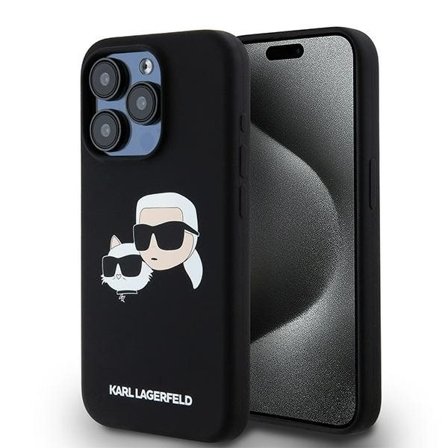Karl Lagerfeld silikone Karl&Choupette MagSafe-etui til iPhone 15 Pro - sort
