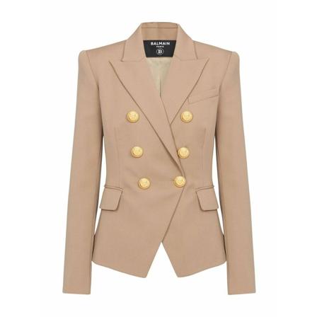 Balmain, Blazers Beige, Dames, Maat:L