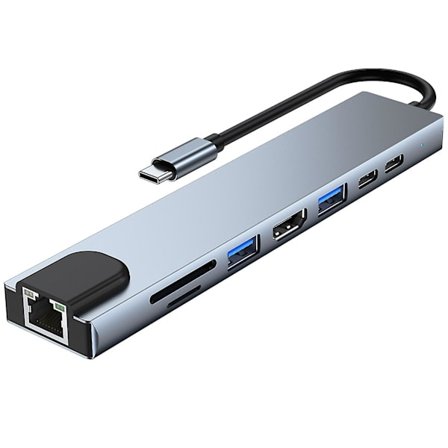 8-i-1 USB-C-hubb Typ C till USB 3.0 4k Hdmi Pd-adapter för Iphone Macbook Pro/air -CNSZ