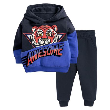 Pojkar Långärmade Skjortor + Byxor Hood Neck 2 Delar Outfit