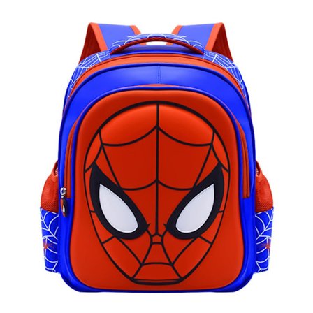 Tegneserie Spidey Skoletaske - 3D, Vandtæt, Stor Kapacitet til Grundskolen Blå