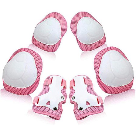 2023 - Et sett med 6-delers kne- og albuebeskyttere for barn Barnehagescooterbeskyttelse (rosa)