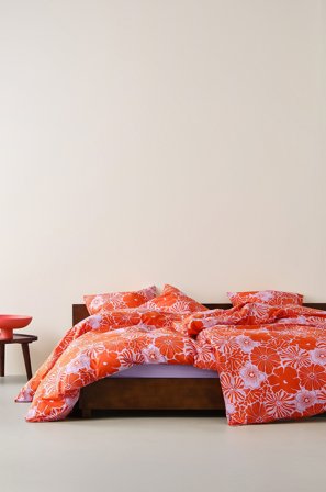 Jotex - Dynetrekksett Enkeltseng Økologisk Oransje - ANNA - Kjøp Enkeltseng hos Jotex