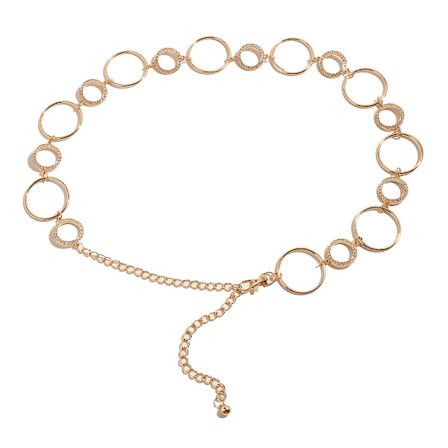 Guld O-ring kedjebälte Kvinnor Flickor Midjekedjebälte Klänning