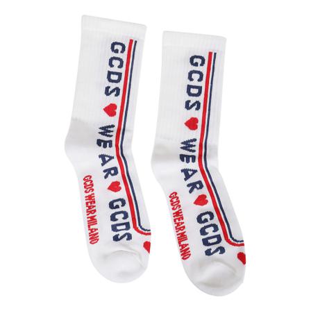 Gcds, Cute Tape Logo Socks Wit, Heren, Maat:S
