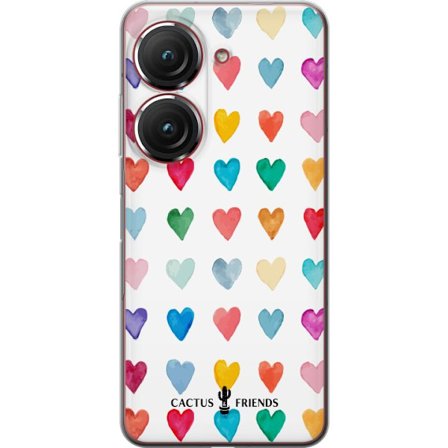 Kompatibel Mobilcover til Asus Asus Zenfone 9 Cactus and Friends - Watercolor Love Grid