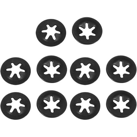 M3 x 9mm låseskive intern låseskive stjernetann svart 100stk